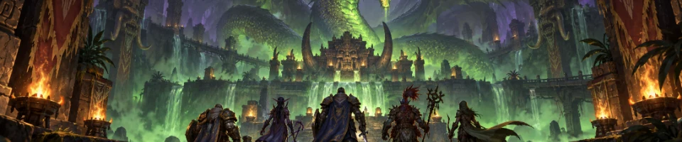 Adventurers face an underground altar guarded by a vast venomous serpent.